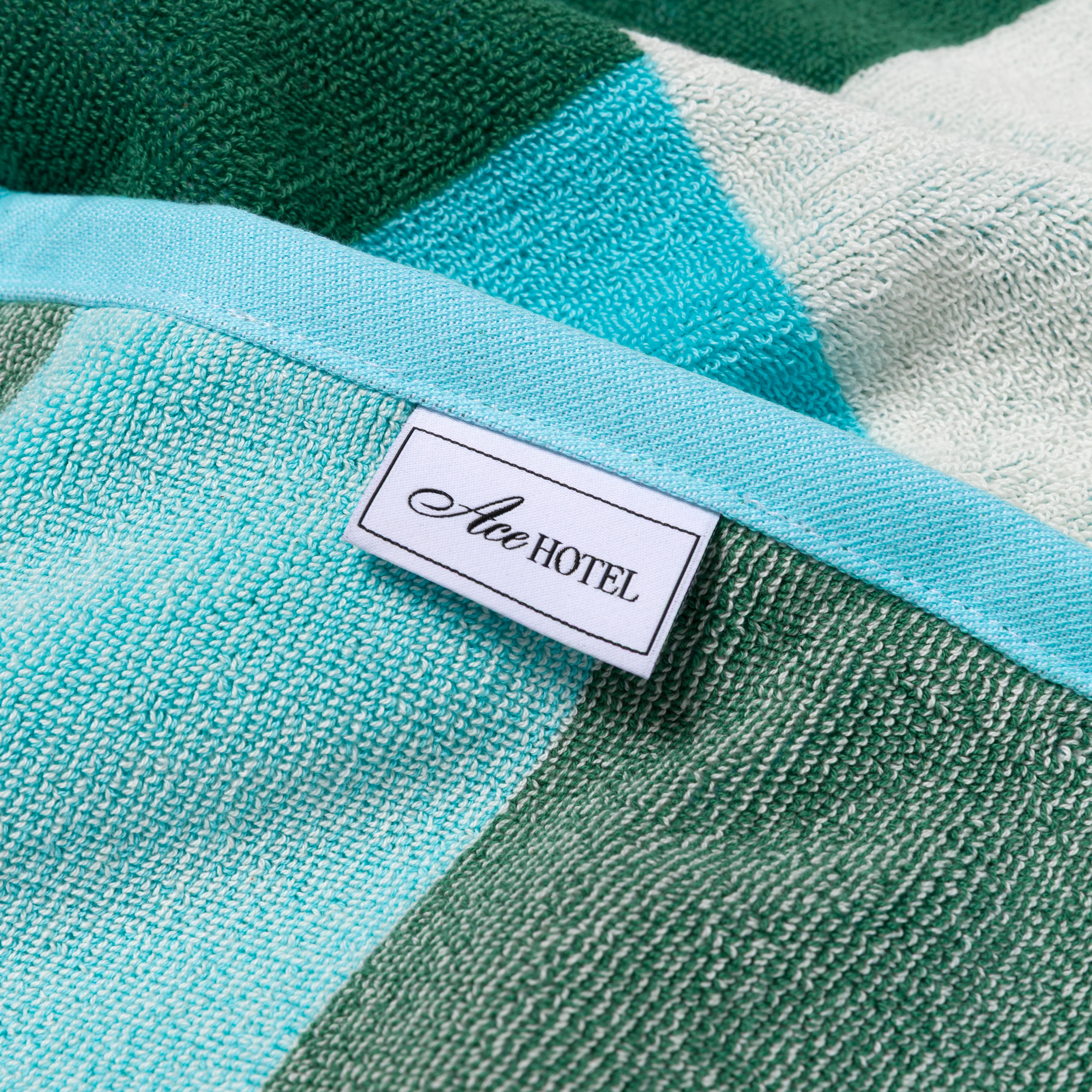 Green & Blue Stripe Beach Towel - Image 4