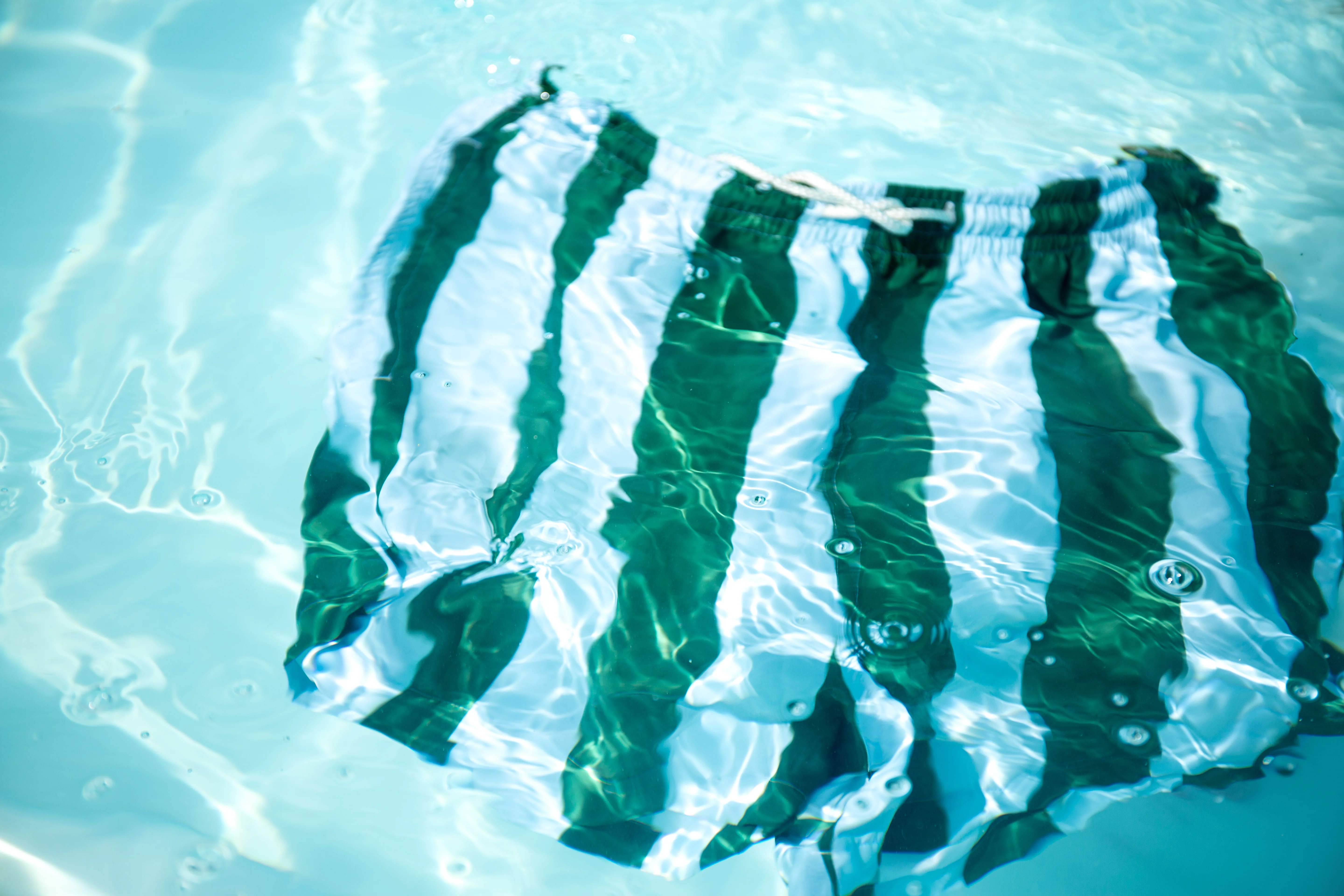 Green & Blue Stripe Swim Shorts - Image 7