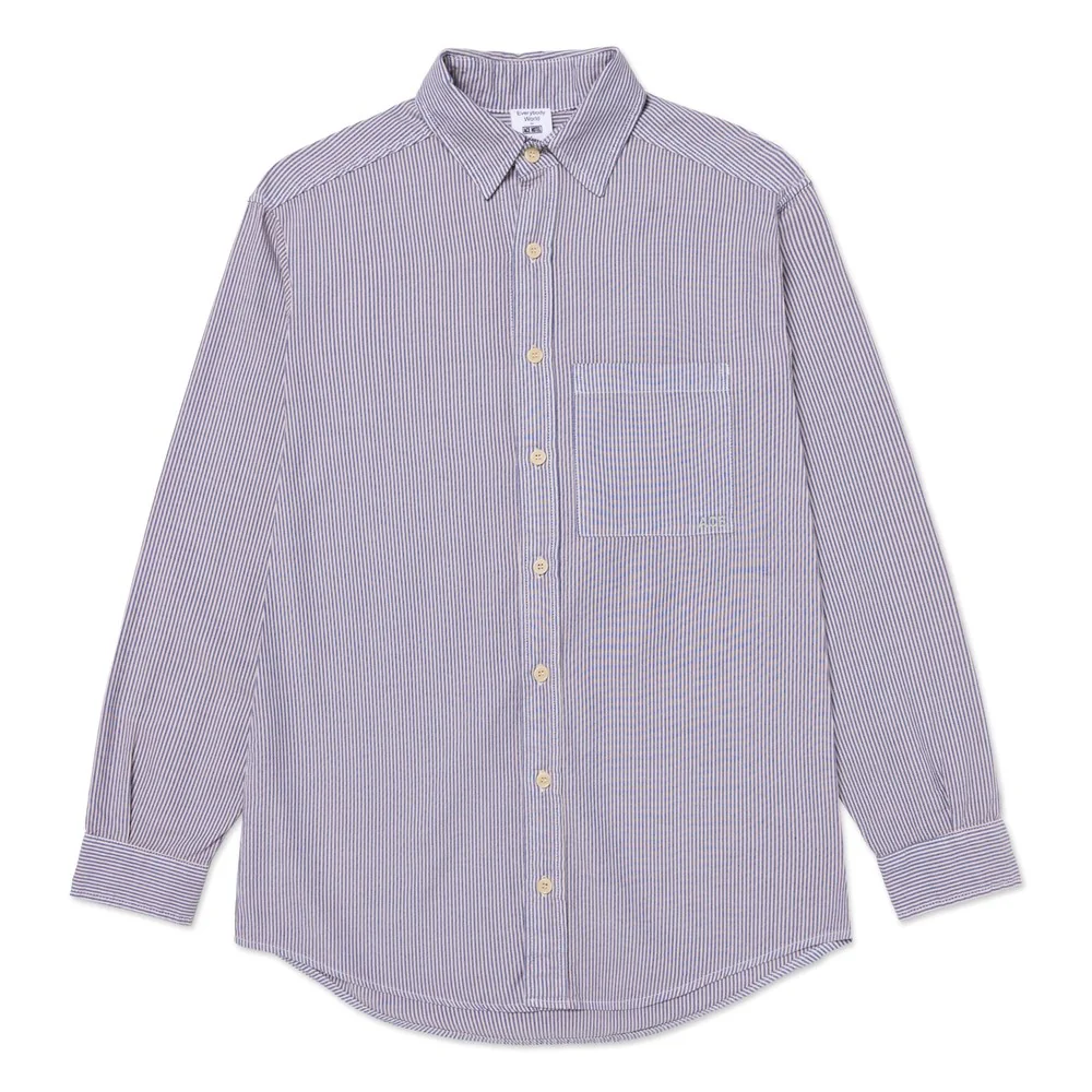 Long Sleeve Oxford Stripe Button Up - Image 7